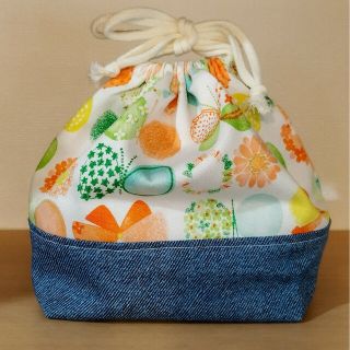 【ラスト1】お弁当セット~ちょうちょリボンオレンジ×ブルーデニム