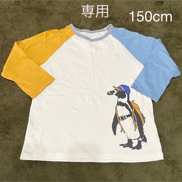 ベルメゾン(ベルメゾン)のGITA 七分袖Tシャツ　ペンギン　カーキ　150cm 2枚セット キッズ/ベビー/マタニティのキッズ服男の子用(90cm~)(Tシャツ/カットソー)の商品写真