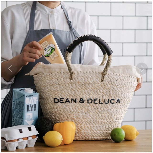 DEAN＆DELUCA×BEAMS COUTUREディーンデルーカ保冷カゴバッグかごバッグ/ストローバッグ