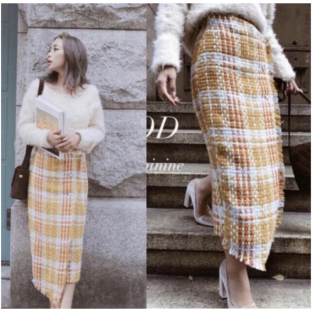 eimy istoire(エイミーイストワール)のエイミーイストワール　　チェックツイードスカート レディースのスカート(ロングスカート)の商品写真