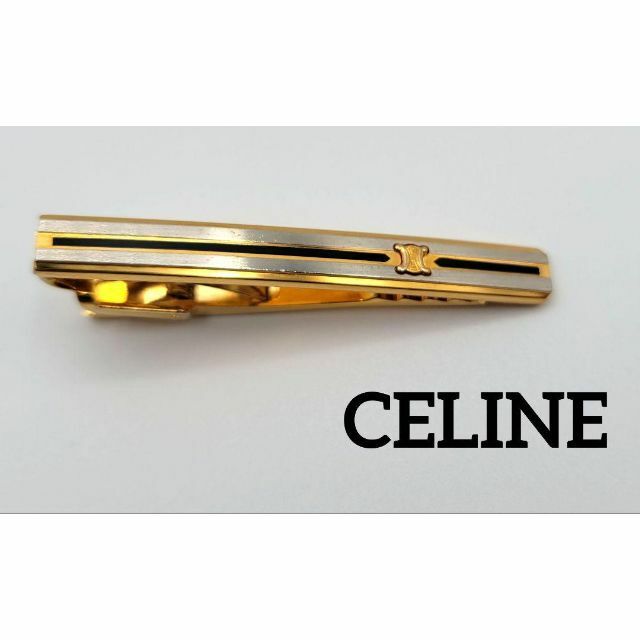 celine - 【美品】CELINE マカダム ネクタイピン ゴールド シルバーの