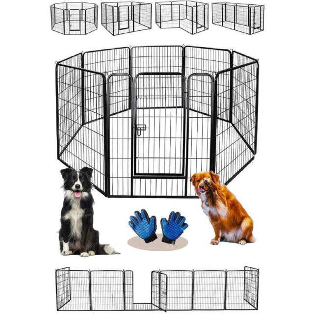 ペットフェンス 大型犬 中型犬 ペットグローブ付 扉付き 折り畳み式