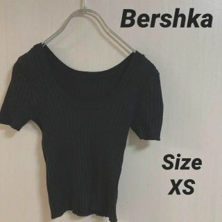 ベルシュカ(Bershka)の27a633 ベルシュカ　レディース　半袖クロップシャツ　ブラック　黒(Tシャツ(半袖/袖なし))