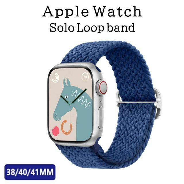 Apple Watchバンド　ソロループ 38 40 41 M ブルー