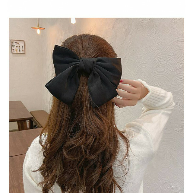 売れ筋新商品 リボンバレッタ黒♡可愛いヘアアクセ❤️韓国 地雷系❤ ☌ᴗ☌