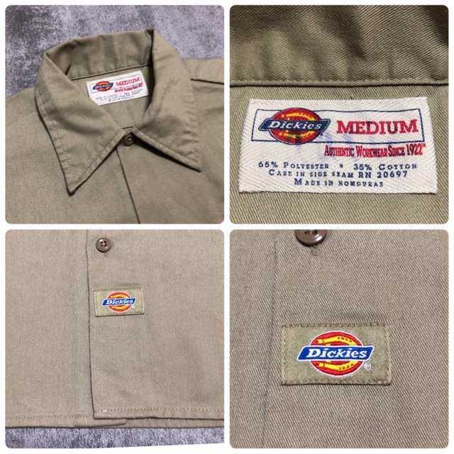 Dickies(ディッキーズ)のディッキーズ☆刺繍ロゴワッペン・ロゴタグ入り半袖ワークシャツ メンズのトップス(シャツ)の商品写真