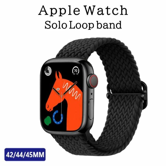 Apple Watch - Apple Watch バンド #1 ブラック ソロループ Lの通販