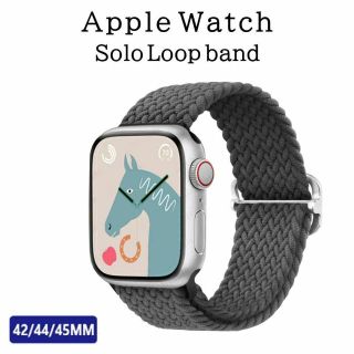 アップルウォッチ(Apple Watch)の専用 Watch バンド ＃3 グレー ソロループ L＆＃2 スターライト  M(ラバーベルト)