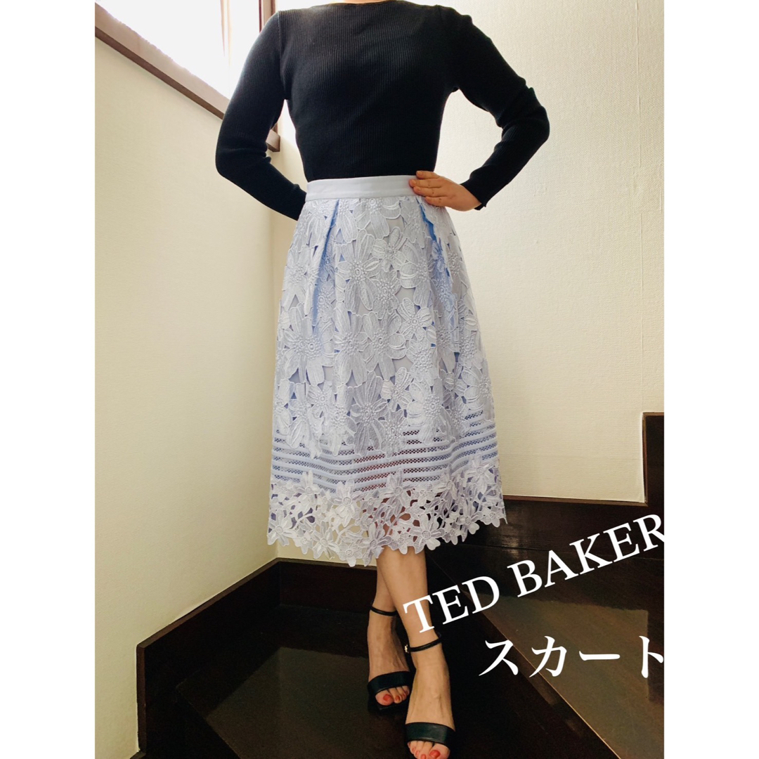 キレイ色★TED BAKER(テッドベイカー)★スカート★カットワーク★水色