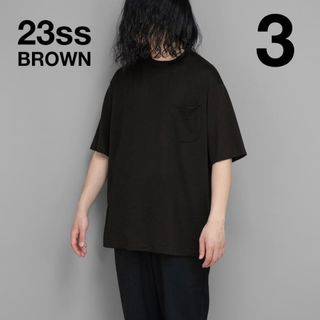 23SS COMOLI サマーウール天竺Tシャツ BROWN 2 ブラウン