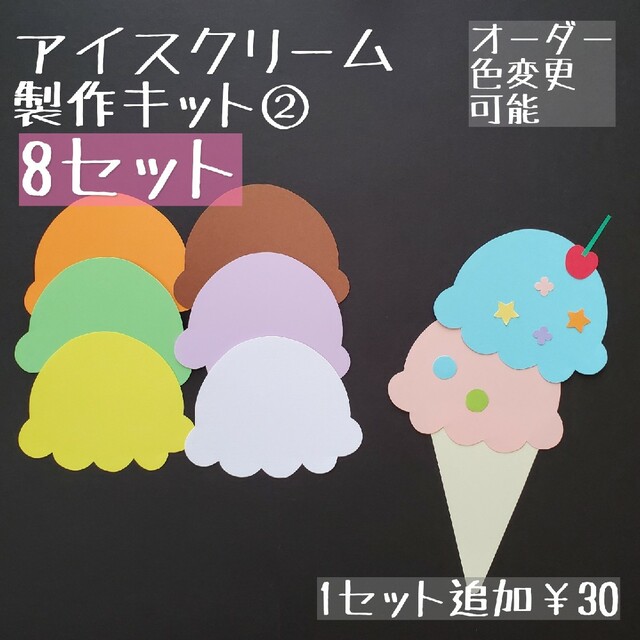 予約】 壁面飾り アイスクリーム 夏壁面 8月