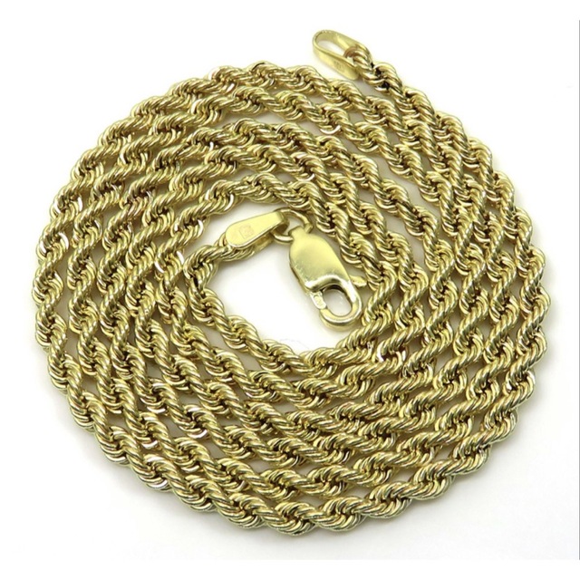 10k Yellow Gold Rope Chain 2.4 メンズのアクセサリー(ネックレス)の商品写真