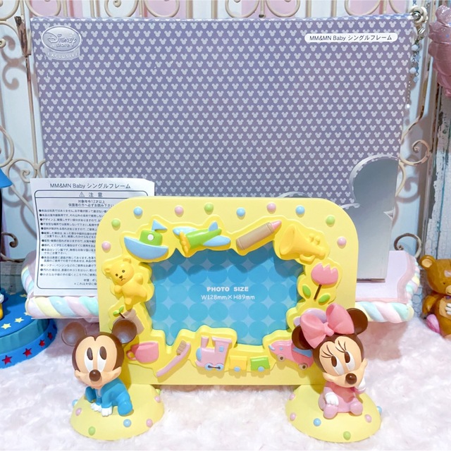 Disney - 激レア ベビー ミッキー ミニー フォトフレーム 置物 時計