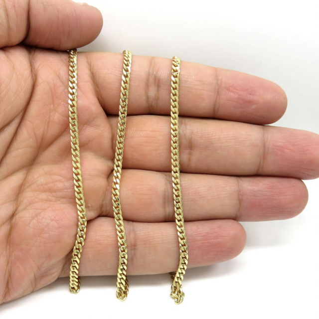 10K yellow gold Miami cuban link chain 3 メンズのアクセサリー(ネックレス)の商品写真