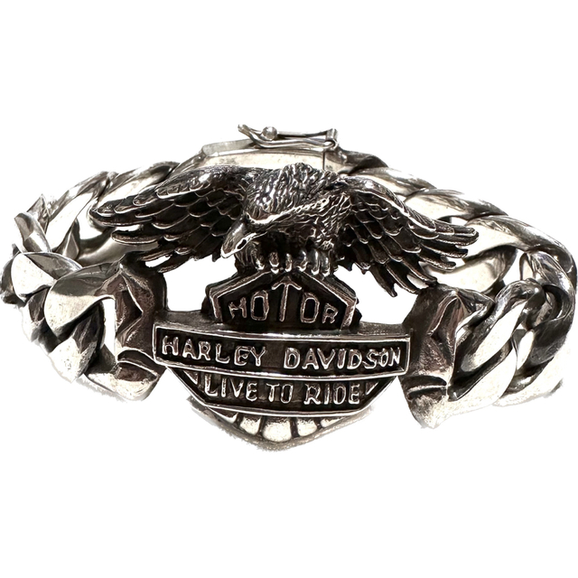 Harley Davidson(ハーレーダビッドソン)の重厚 ヴィンテージ HARLEYDAVIDSON 喜平ブレスレットL127 メンズのアクセサリー(ブレスレット)の商品写真