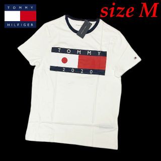 トミーヒルフィガー(TOMMY HILFIGER)の新品　Mサイズ　トミーヒルフィガー　フラッグロゴ　Tシャツ　ホワイト　日本限定(Tシャツ/カットソー(半袖/袖なし))