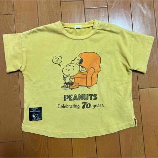 スヌーピー(SNOOPY)のスヌーピー　からし色　95 半袖　綿100%(Tシャツ/カットソー)