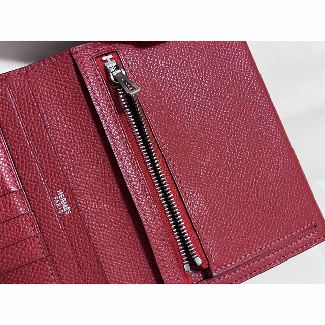 レディース【広尾店】エルメス HERMES ベアンコンパクト 二つ折り財布 クロコアリゲーターマット プシエール □L刻印【13192】