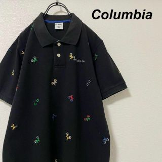 コロンビア(Columbia)のColumbia/コロンビア ポロシャツ 黒 刺繍 自転車 希少デザイン(ポロシャツ)