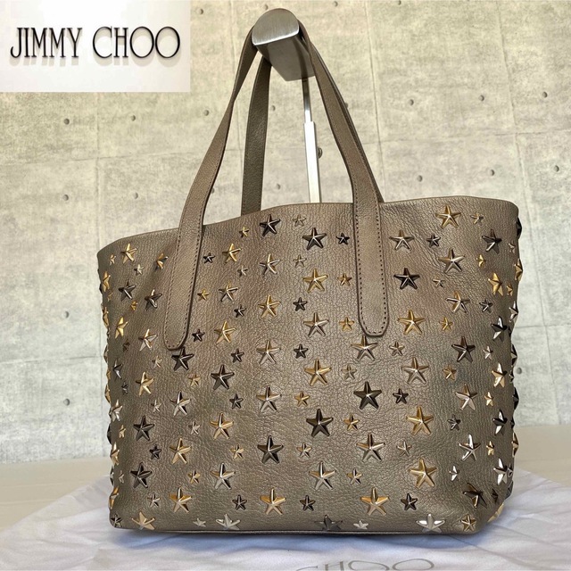 【極美品】JIMMY CHOO SOFIA/S ライトカーキ トートバッグ