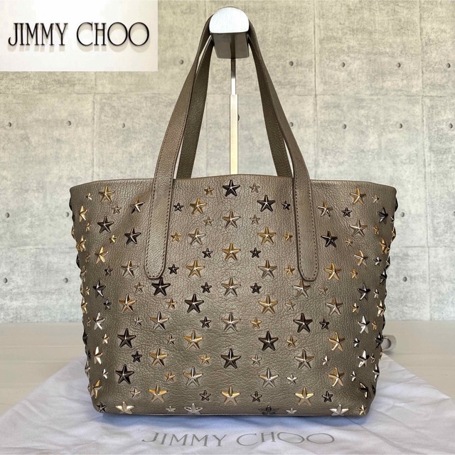 【極美品】JIMMY CHOO SOFIA/S ライトカーキ  トートバッグ