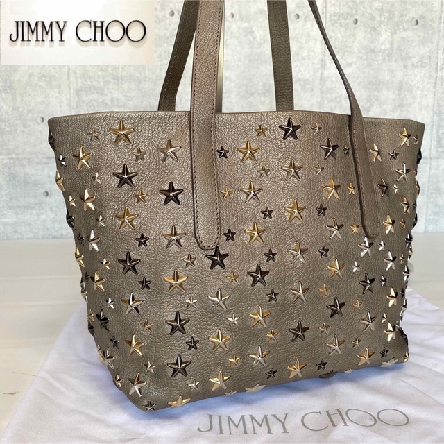 【極美品】JIMMY CHOO SOFIA/S ライトカーキ  トートバッグ