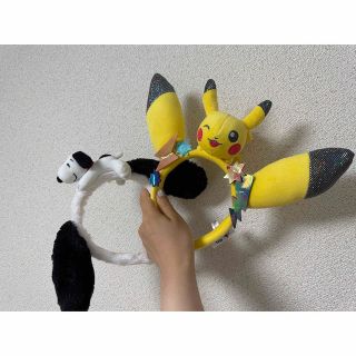 【美品】カチューシャ２点セット　ピカチュウ&スヌーピー(キャラクターグッズ)