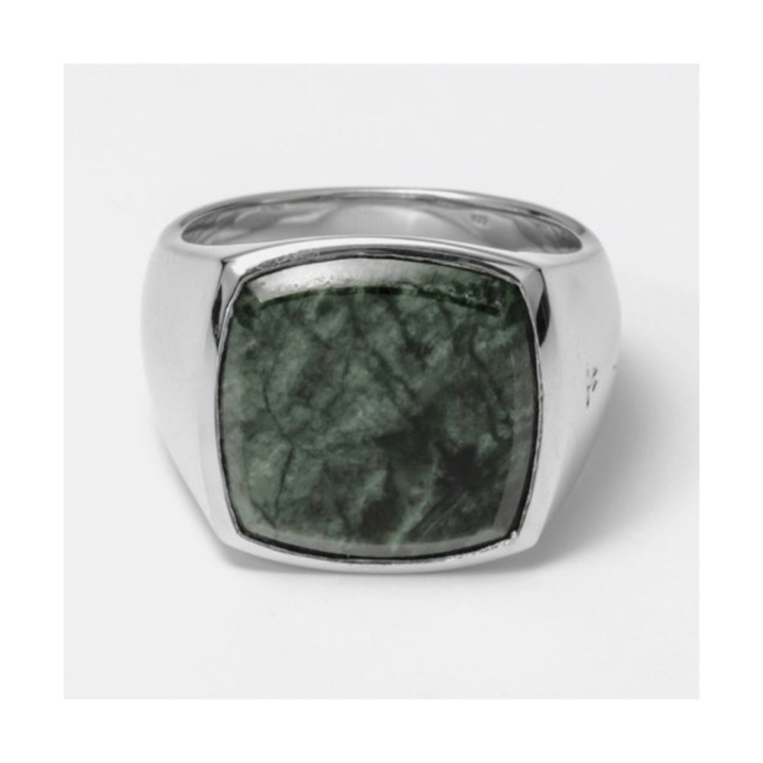 美品】Tomwood Cushion Green Marble Ring 52 メンズのアクセサリー(リング(指輪))の商品写真