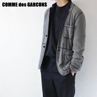 美品 コムデギャルソンオムプリュス COMME des GARCONS HOMME PLUS ジャケット テーラード ウール チェーン アウター メンズ M ブラック