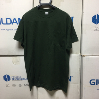 ギルタン(GILDAN)のGILDANギルダン☆半袖無地Tシャツ★ポケット付き★フォレストグリーン深緑★M(Tシャツ/カットソー(半袖/袖なし))