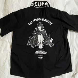 CUNE キューン ワークシャツ 猫 グレー 新品