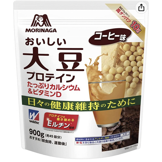 森永製菓(モリナガセイカ)の森永 おいしい大豆プロテイン コーヒー味  食品/飲料/酒の健康食品(プロテイン)の商品写真