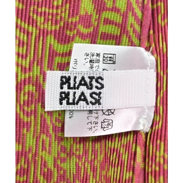 PLEATS PLEASE ブラウス -(XS位) ピンクx黄緑(総柄)