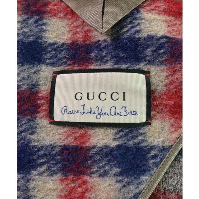 GUCCI カジュアルジャケット 44(S位) 赤xベージュx青(チェック) 【古着】【中古】