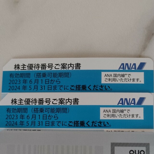 ana 株主優待 2枚 2023.6.1-2024.5.31 チケットの乗車券/交通券(航空券)の商品写真