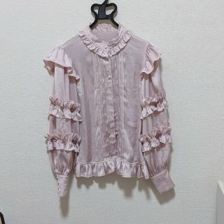 アンジェリックプリティー(Angelic Pretty)の【6/18までSALE中】アンジェリックプリティ　袖フリルブラウス(シャツ/ブラウス(長袖/七分))