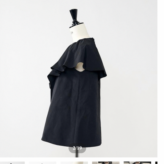 熱販売 ラッフルグログラントップス ブラックheve トップス 熱販売 ラッフルグログラントップス ブラックheve トップス