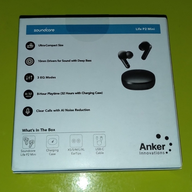 Anker(アンカー)の未使用ワイヤレスイヤホン Anker Soundcore Life P2Mini スマホ/家電/カメラのオーディオ機器(ヘッドフォン/イヤフォン)の商品写真