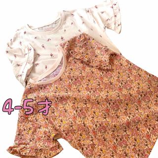 ネクスト(NEXT)の●未使用●4-5才　フリル袖　ローズ　花柄　Tシャツセット(Tシャツ/カットソー)