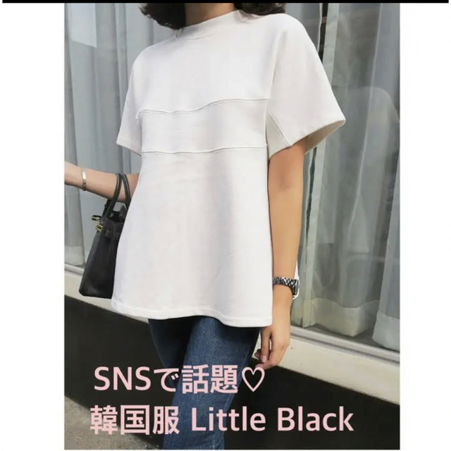 Little Black リトルブラック 切り替えライン半袖Tシャツ カットソー レディースのトップス(カットソー(半袖/袖なし))の商品写真