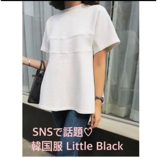 Little Black リトルブラック 切り替えライン半袖Tシャツ カットソー(カットソー(半袖/袖なし))