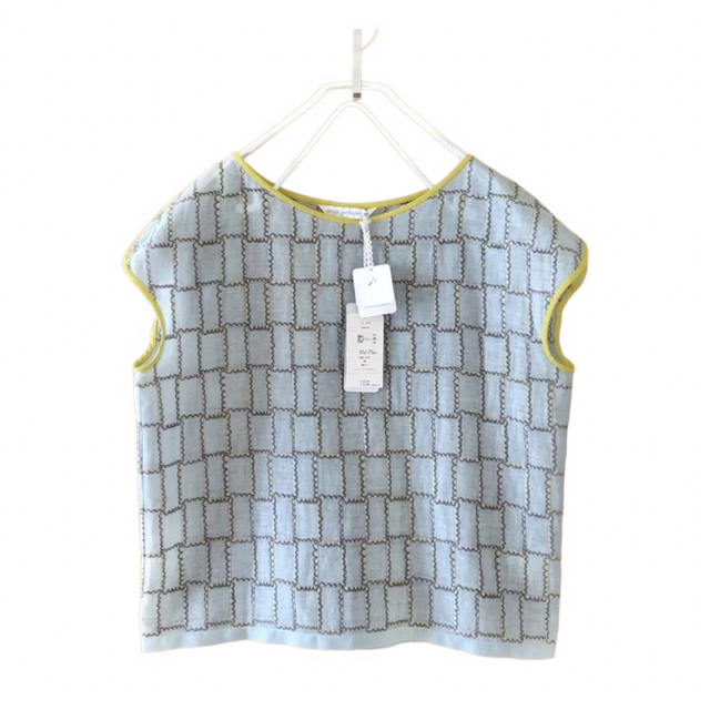 ミナペルホネン ブラウス「cloud net」light blue 36