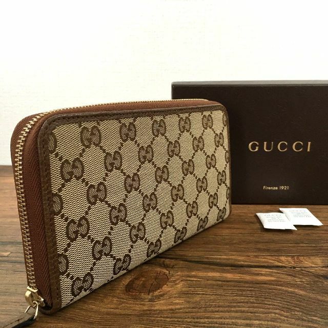 Gucci - 未使用品 GUCCI ジップウォレット GGキャンバス 245の+