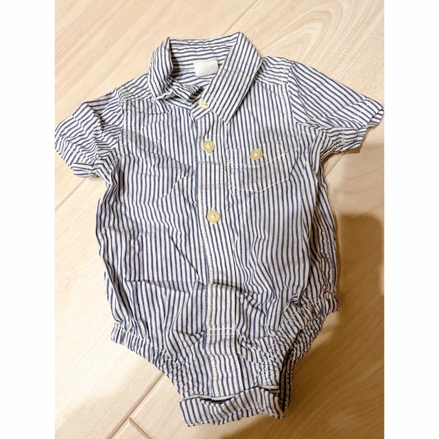 ストライプロンパース　0〜3month キッズ/ベビー/マタニティのベビー服(~85cm)(ロンパース)の商品写真