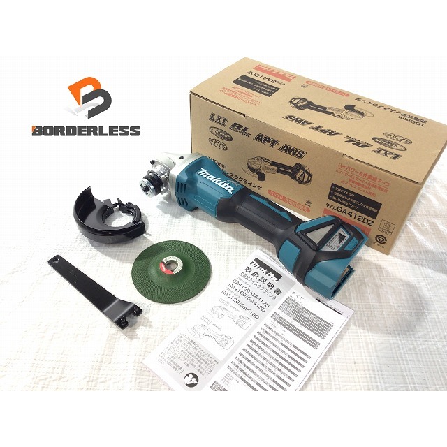 ☆未使用品☆makita マキタ 18V 100mm 充電式ディスクグラインダ GA412DZ 本体のみ コードレス 研磨機 研削 切削 72595