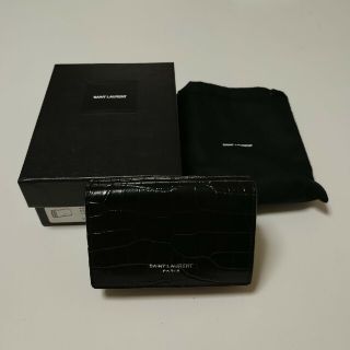 サンローラン(Saint Laurent)のサンローラン ミニ財布 クロコダイル ブラック 手のひらサイズ(財布)