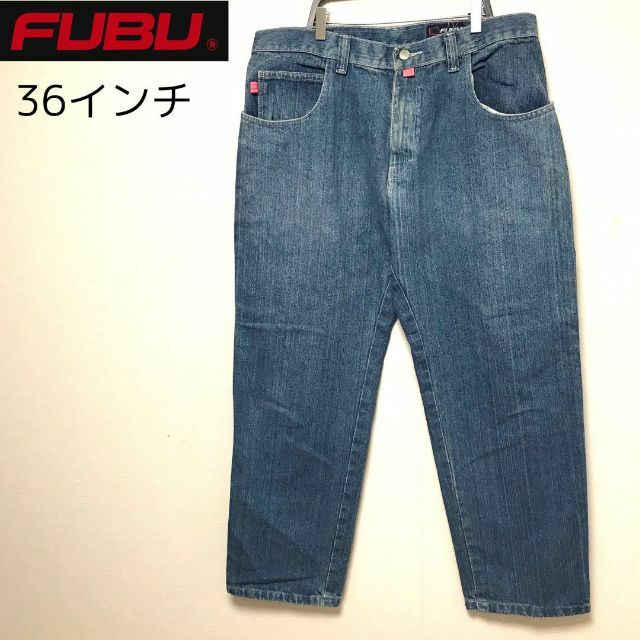 FUBU フブ USA製 90s ワイド バギー ハーフ デニム パンツ