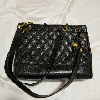 シャネル(CHANEL)のCHANEL　キャビアスキン　ヴィンテージ　ショルダー　マトラッセ　トート　美品(ショルダーバッグ)