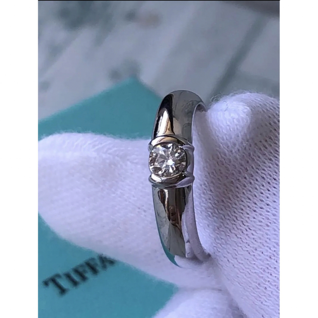 美品『USED』 Pt950/ダイヤモンド  TIFFANY&Co. リング・指輪 ダイヤモンド 0.41ct 3.7g 7号