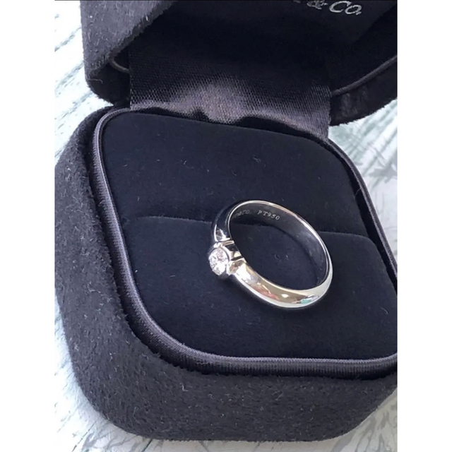 Tiffany & Co. - 美品 Tiffanyティファニー PT950 ダイヤリング 0.19ct